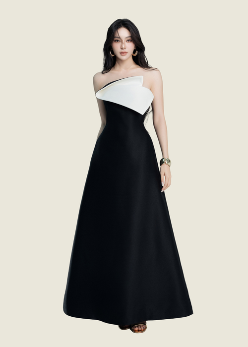 Lane JT Black Evelyn Origami Midi Dress