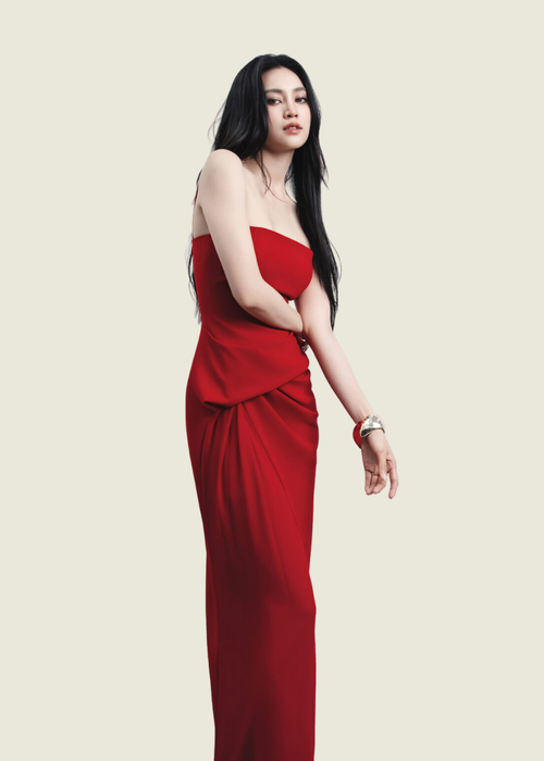 Lane JT Red Fanny Drape Dress hover image