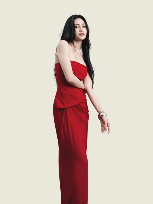 Lane JT Red Fanny Drape Dress