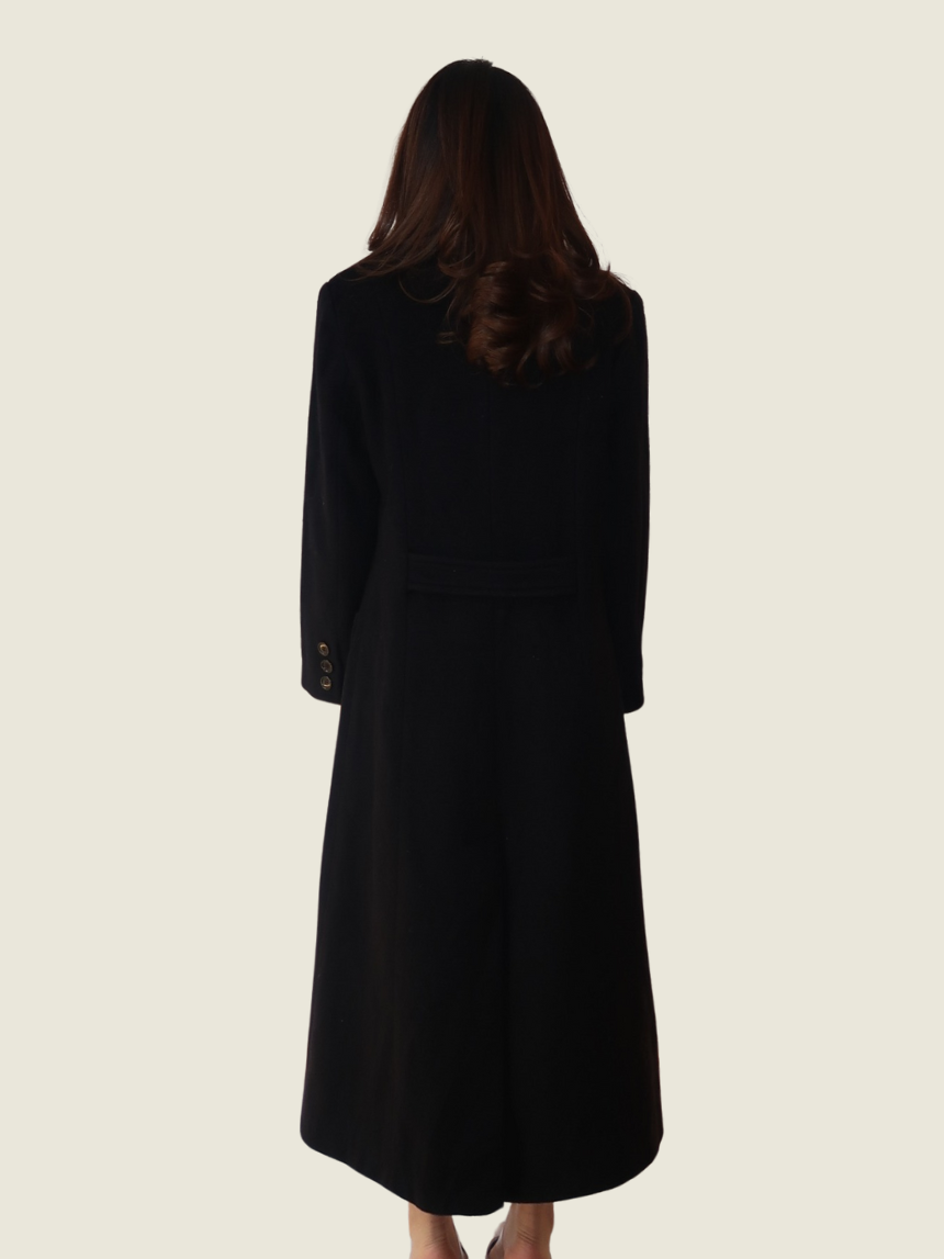Larry Levine Wool Black Coat