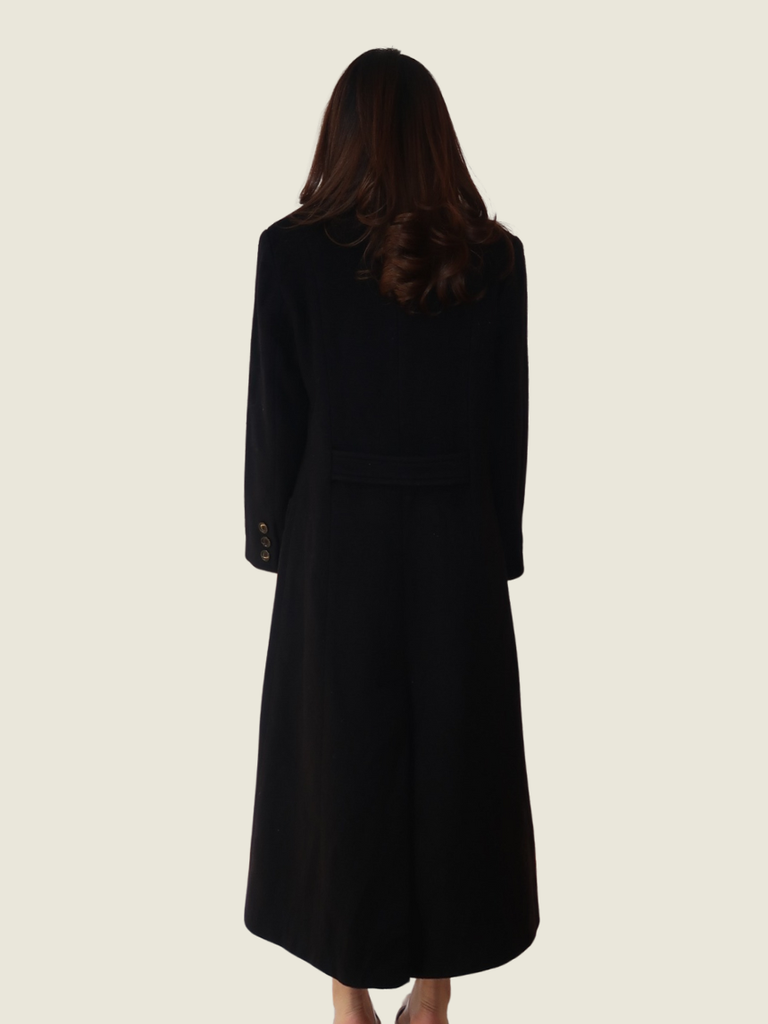 Larry Levine Wool Black Coat