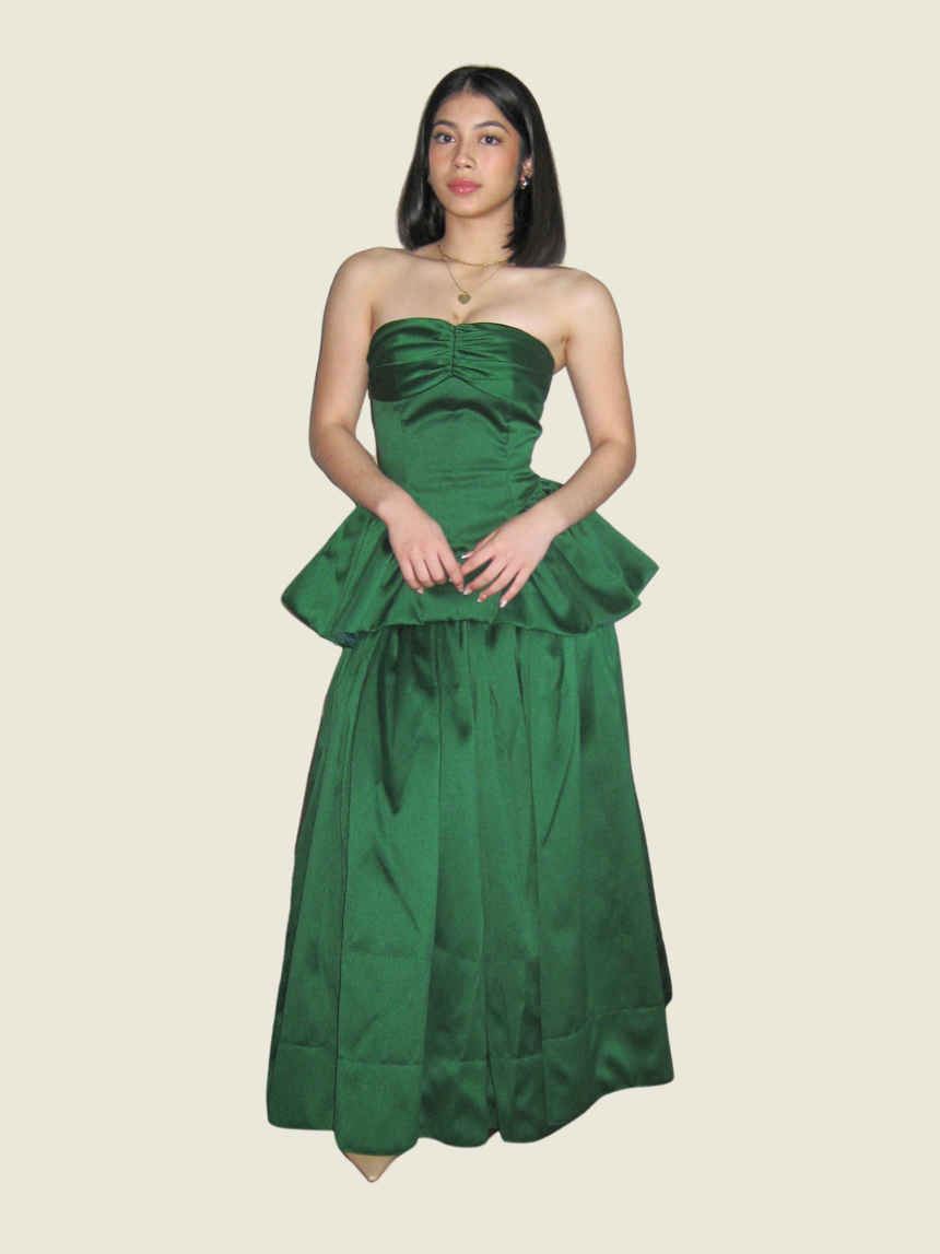 Laure Emerald Green Peplum Set