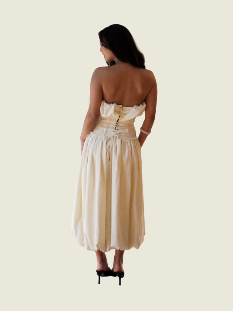 Loanxingau Cream Tube Dress