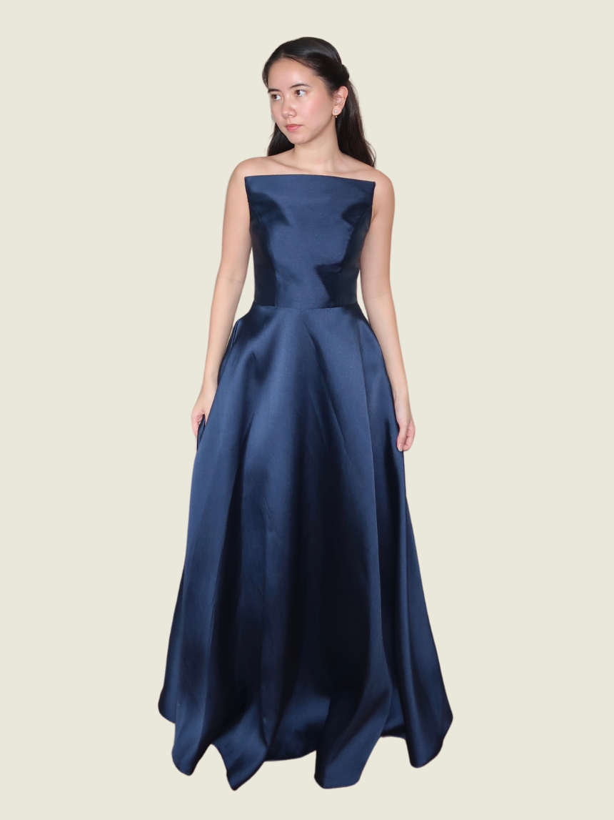 MICO Custom Long Dark Blue Gown