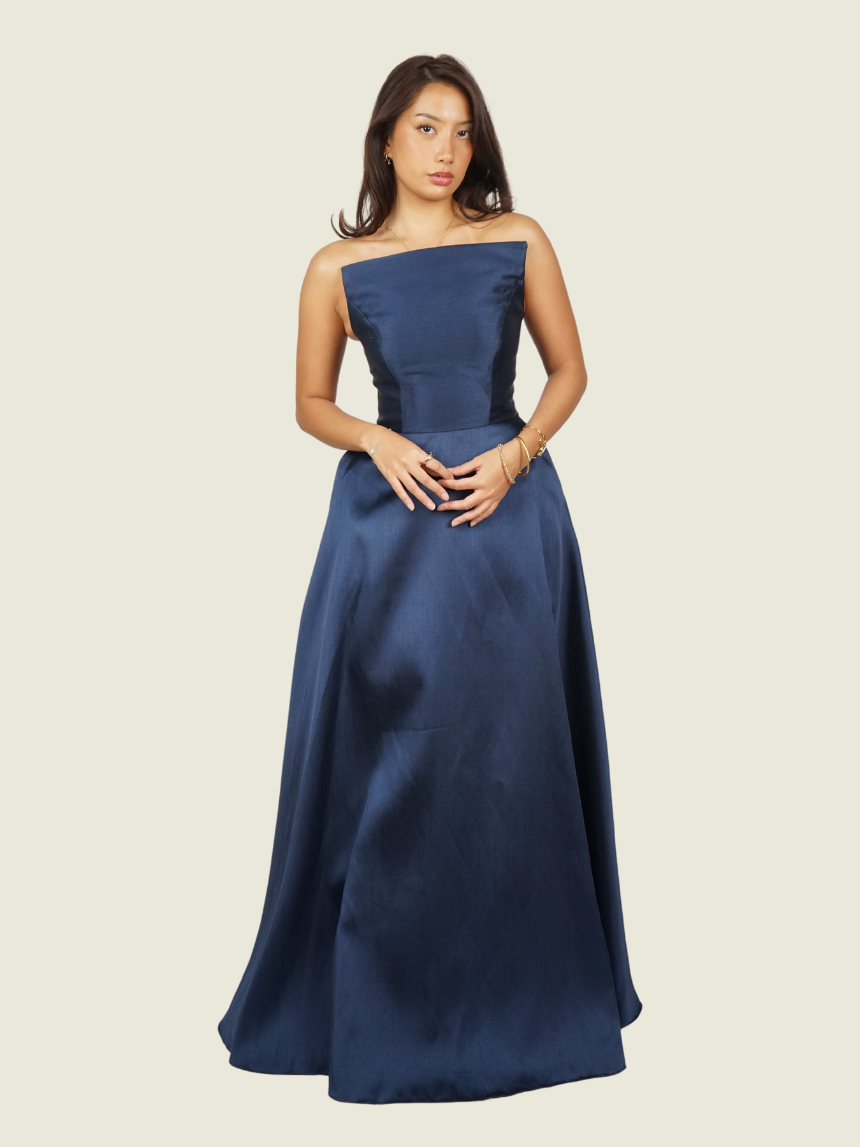 MICO Custom Long Dark Blue Gown
