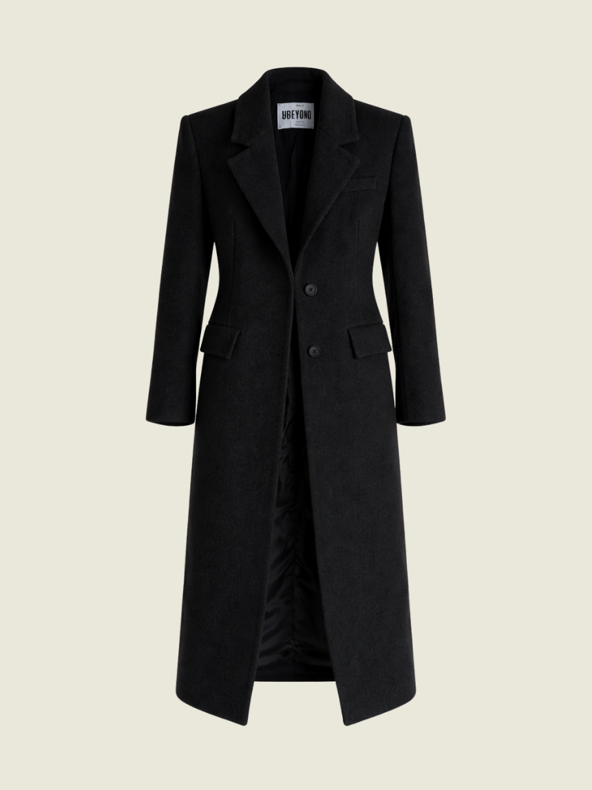 Mango Beyond Abrigo Islandia Black Coat