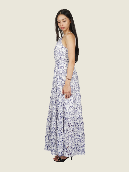 Mango Eyelet Halter Dress