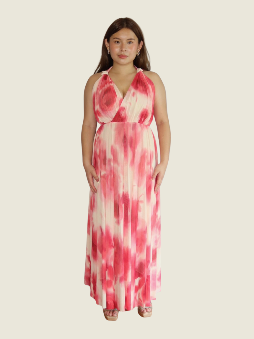 Mango Pleated Print Dress