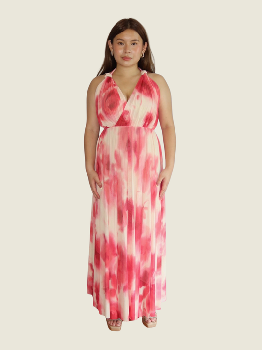 Mango Pleated Print Dress