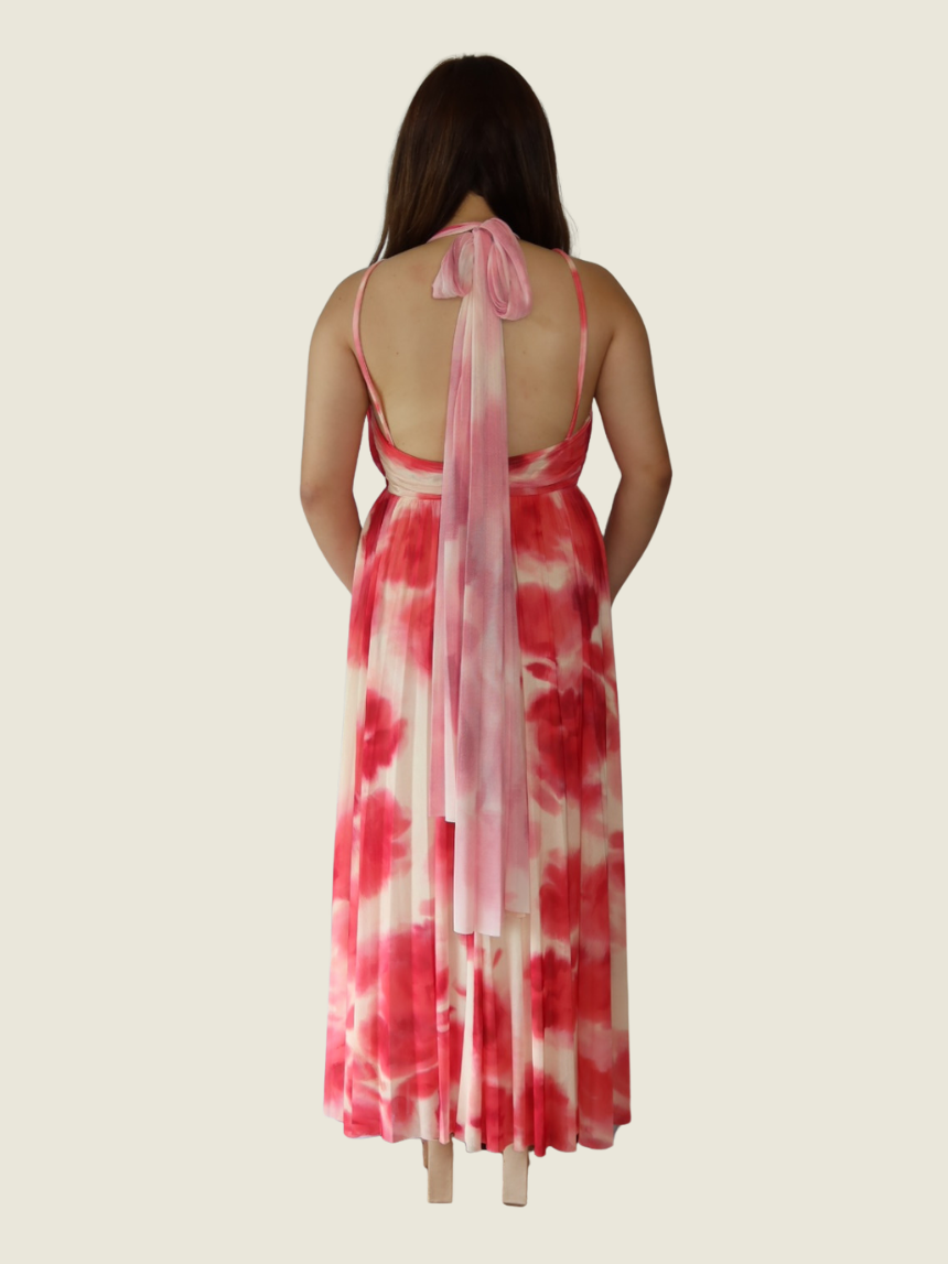 Mango Pleated Print Dress