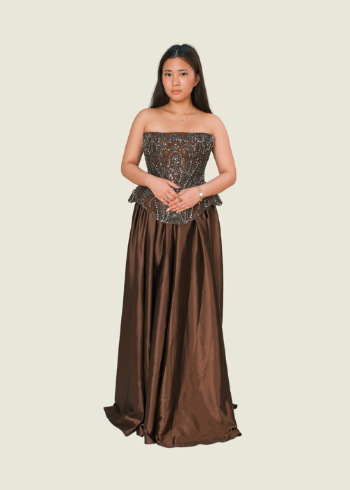 Mara Chua Brown Sequins Dress