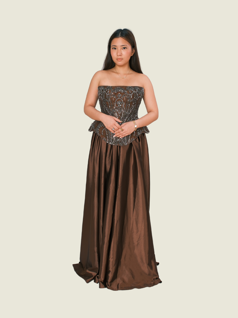 Mara Chua Brown Sequins Dress