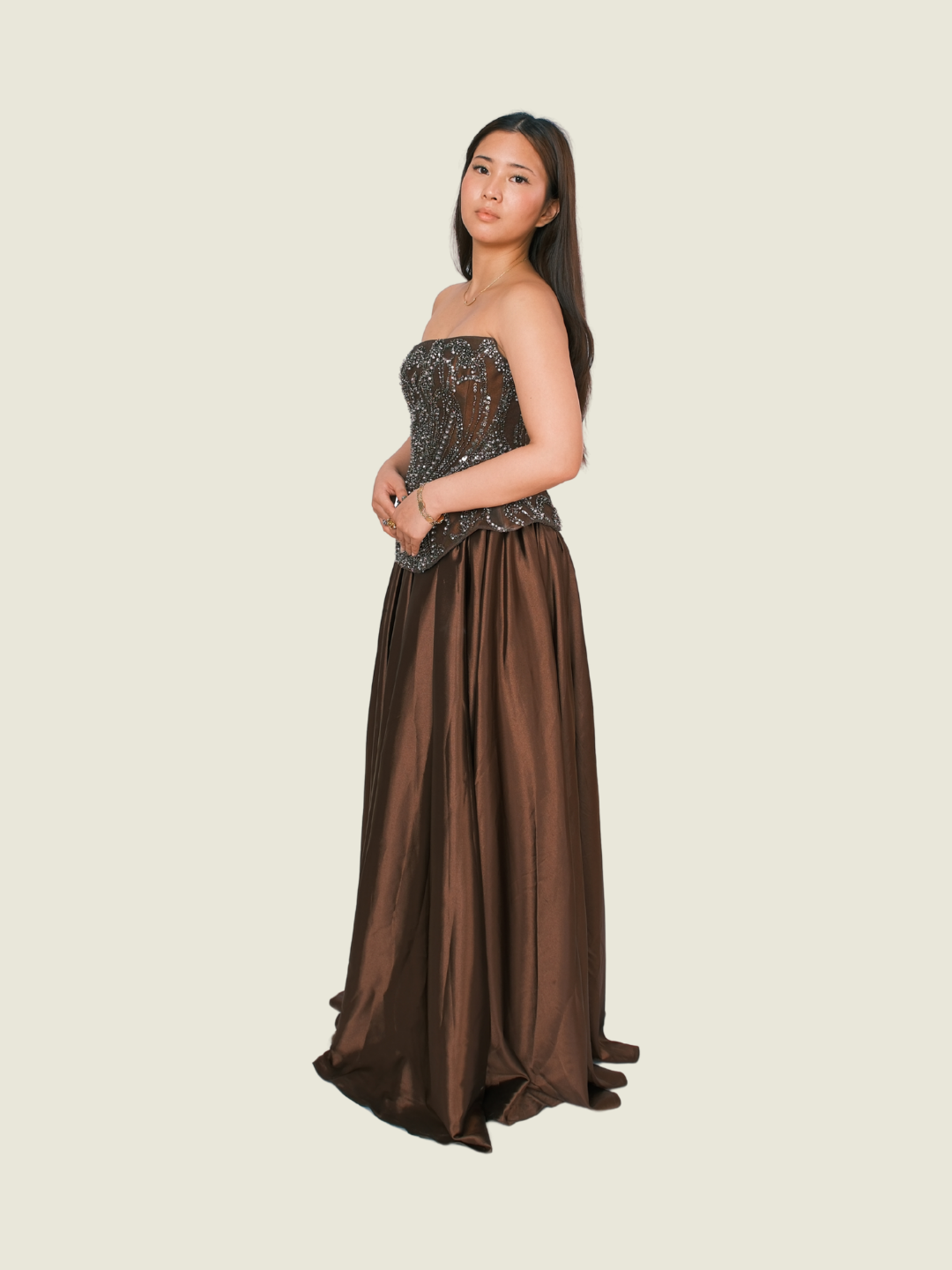 Mara Chua Brown Sequins Dress