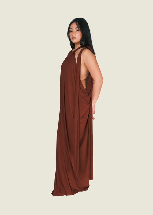 Martin Bautista Burgundy Halter Maxi Dress hover image
