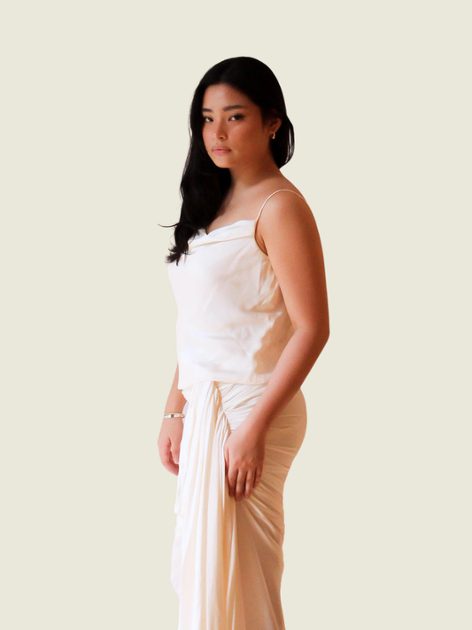 Martin Bautista White Silk Set