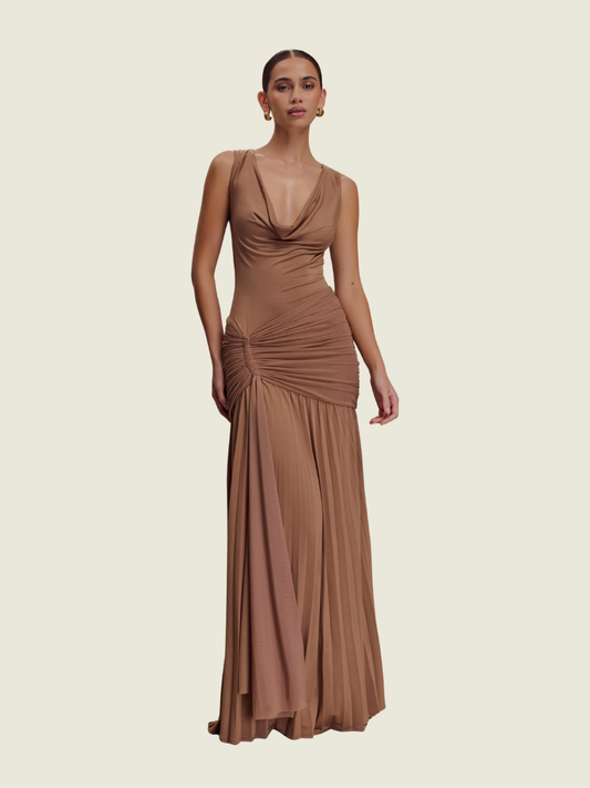 Meshki Dania Cowl Neck Slinky Maxi Dress