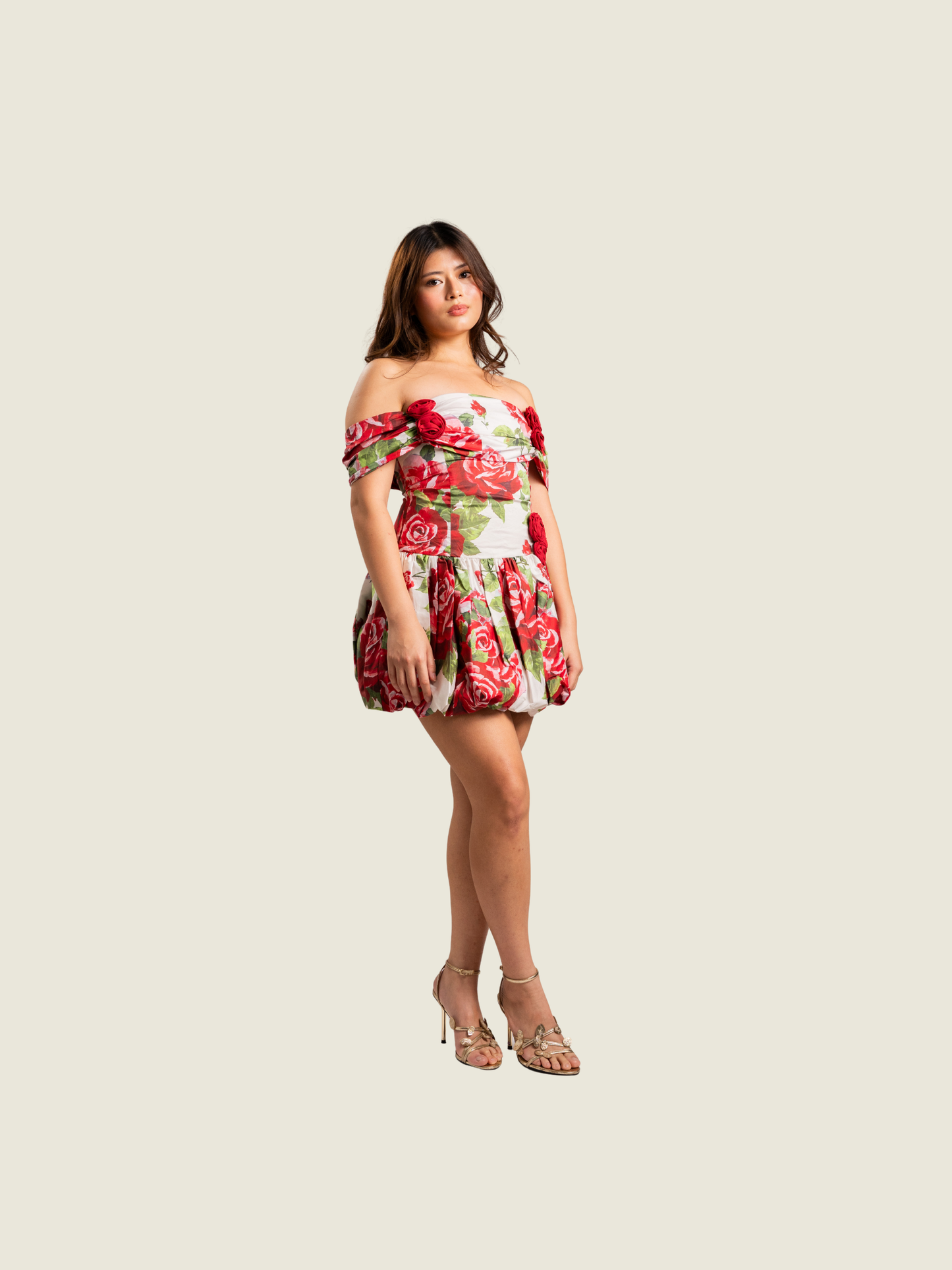 Meshki Giovanna Off-Shouler Fuschia Rose Magenta Mini Dress
