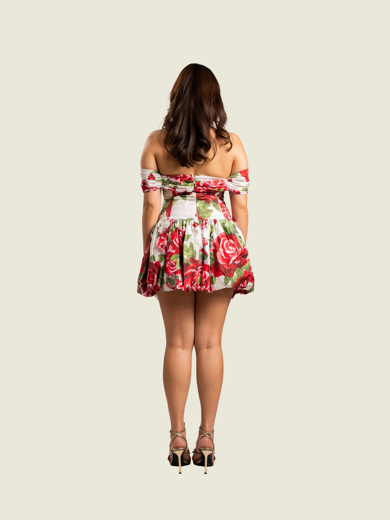 Meshki Giovanna Off-Shouler Fuschia Rose Magenta Mini Dress
