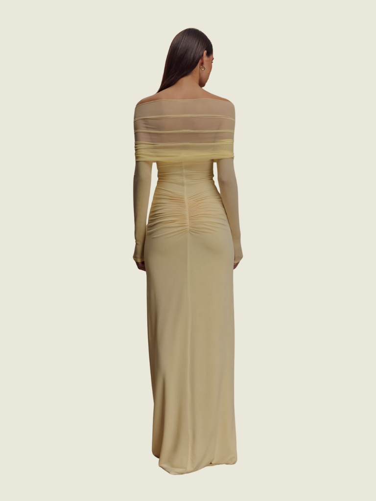 Meshki Rafaella Slinky and Mesh Maxi Dress