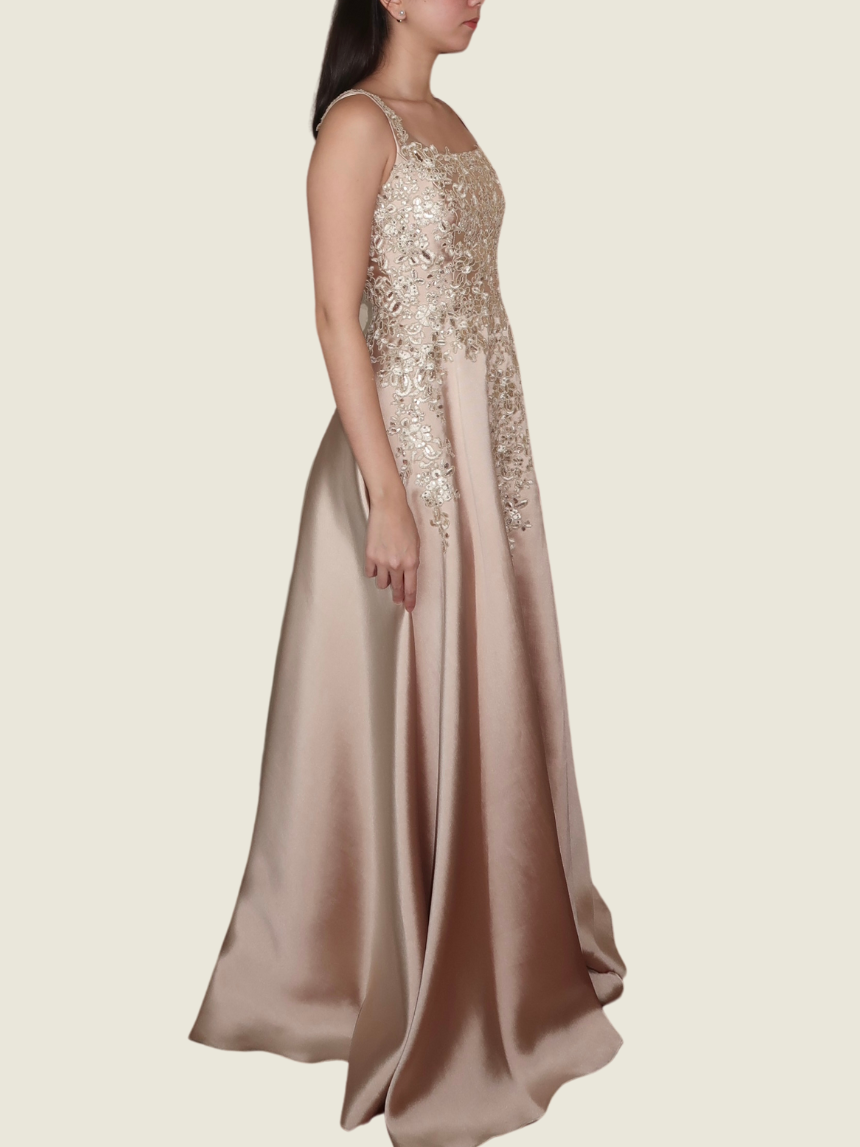 Mia Urquico Gold Embelished Gown