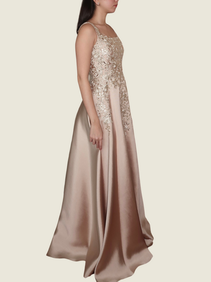 Mia Urquico Gold Embelished Gown