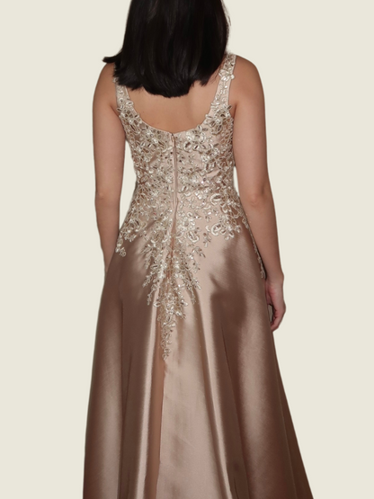 Mia Urquico Gold Embelished Gown