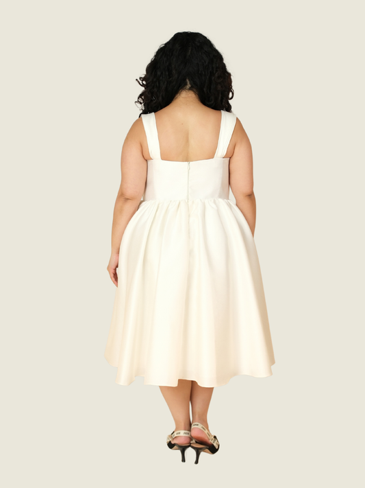 Micah Lacap White Midi Dress