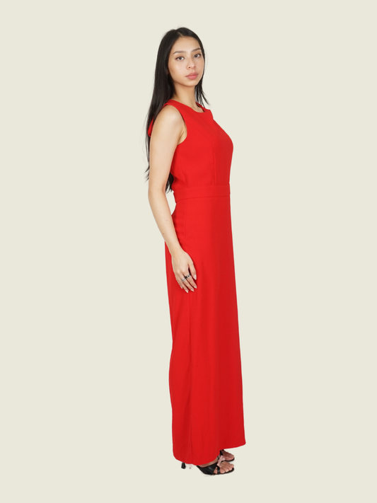 Miss Selfridge Red Backless Gown