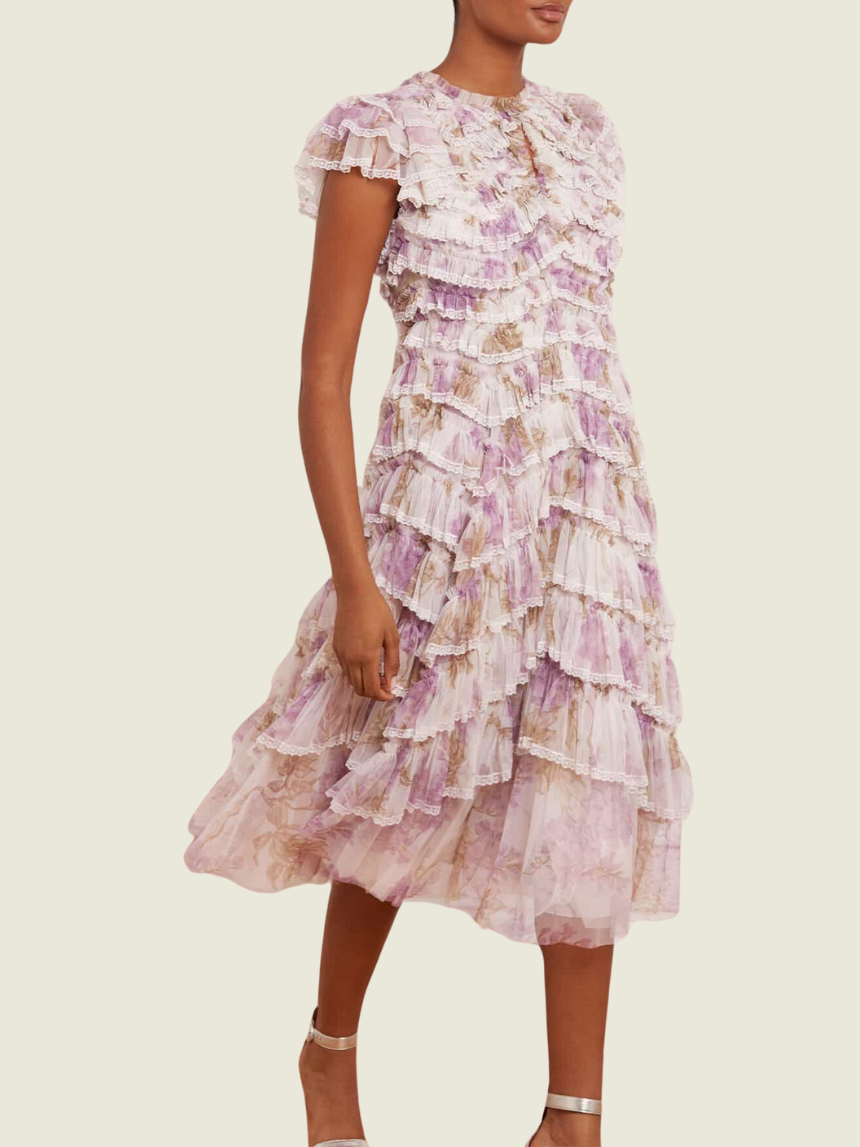 Needle & Thread Wisteria Ruffle Lace Ballerina Dress