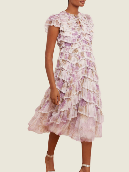 Needle & Thread Wisteria Ruffle Lace Ballerina Dress