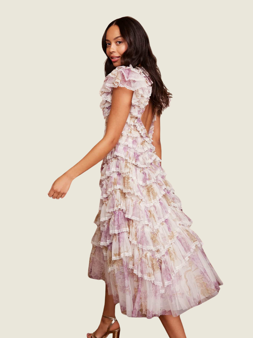 Needle & Thread Wisteria Ruffle Lace Ballerina Dress