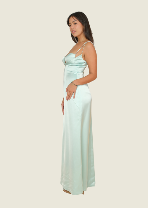 Neric Beltran Seafoam Silk Gown hover image