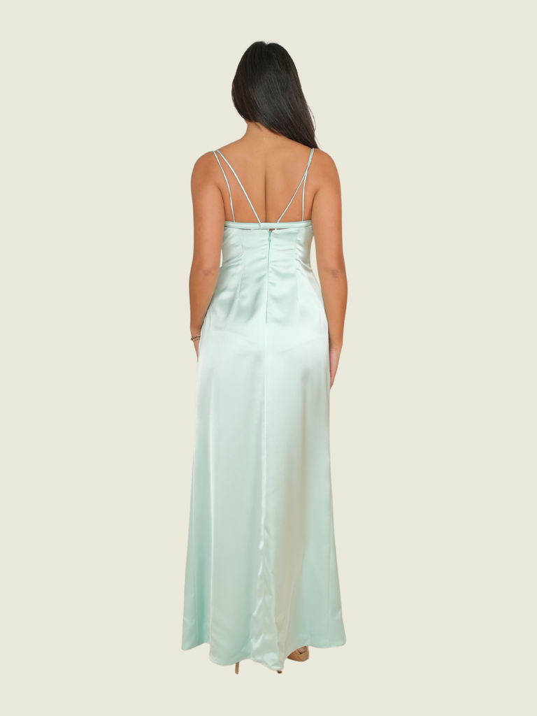 Neric Beltran Seafoam Silk Gown