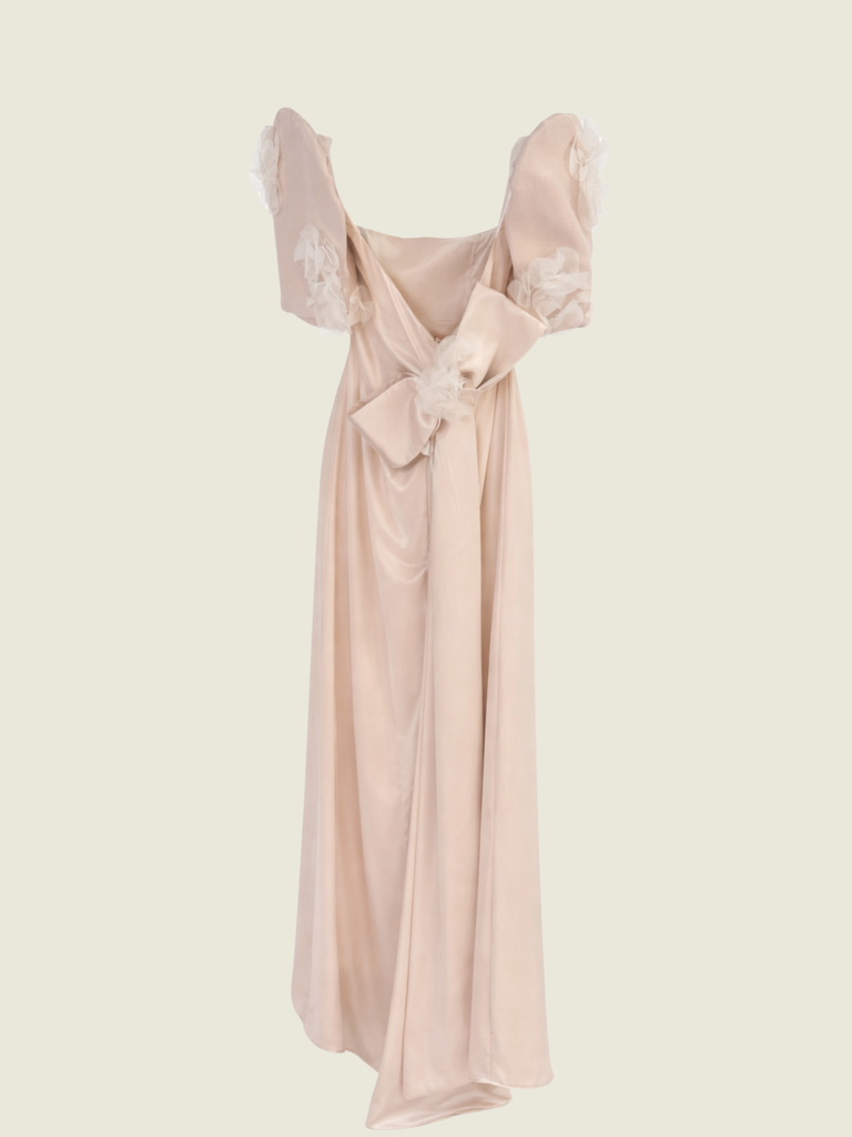 Niño Angeles Couture Off White Korean Silk Flowy Modern Filipiniana
