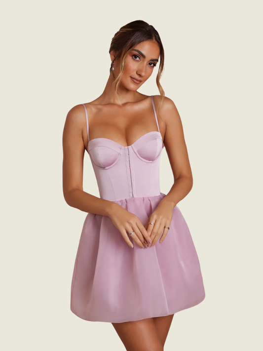 Oh Polly Floriane Tulle Skirt Corset Mini Dress