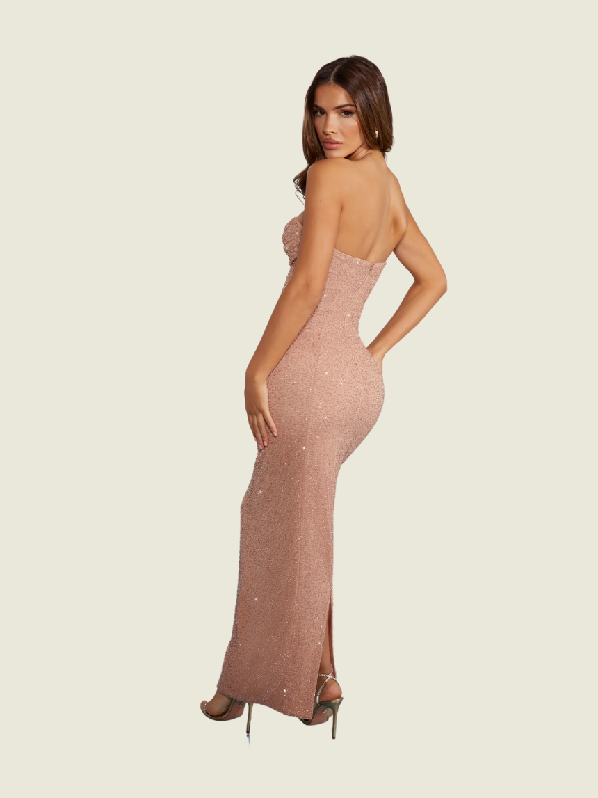 Oh Polly Palermo Embellished Cowl Neck Maxi Dress
