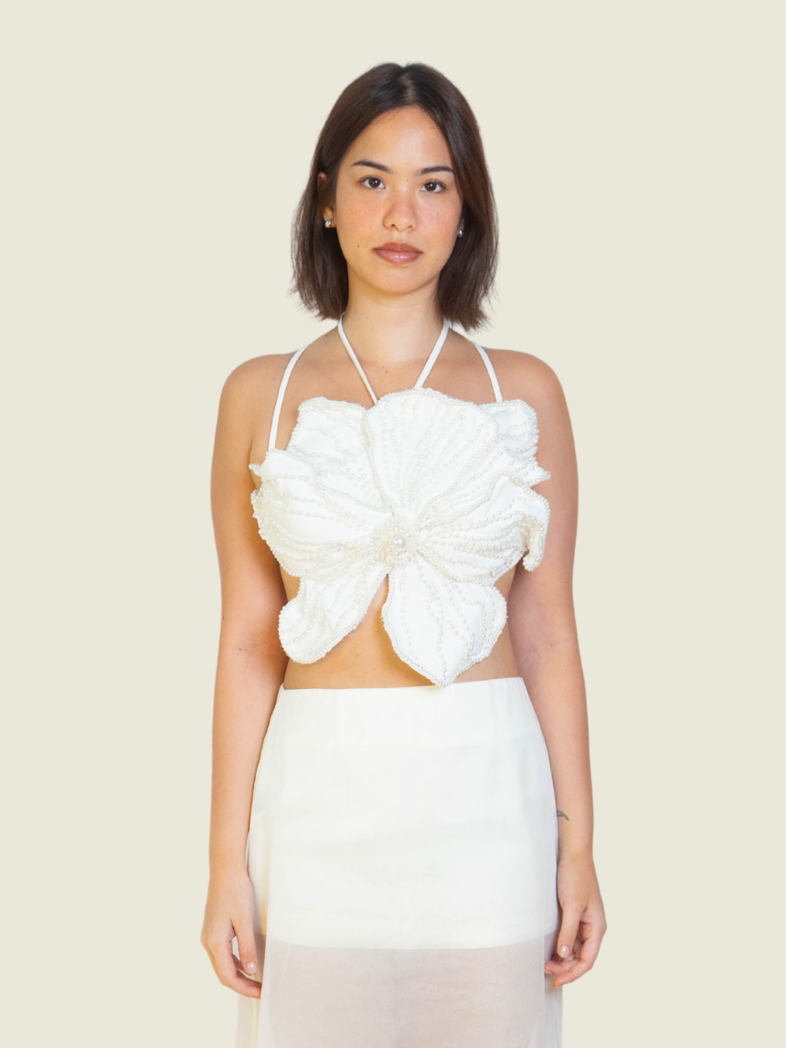 Pat Bo Pearl White Top