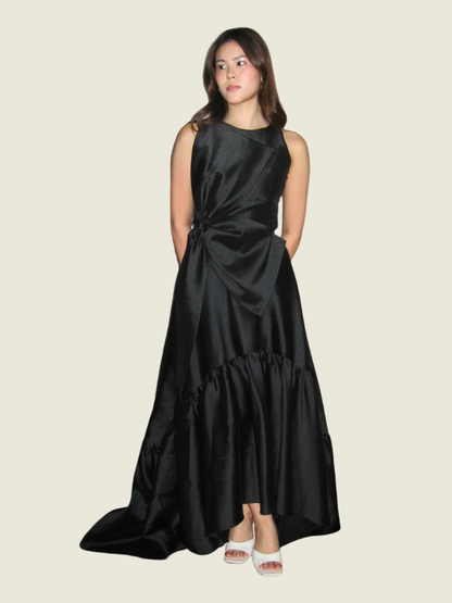 Patty Ang Black Bow Two Piece Gown
