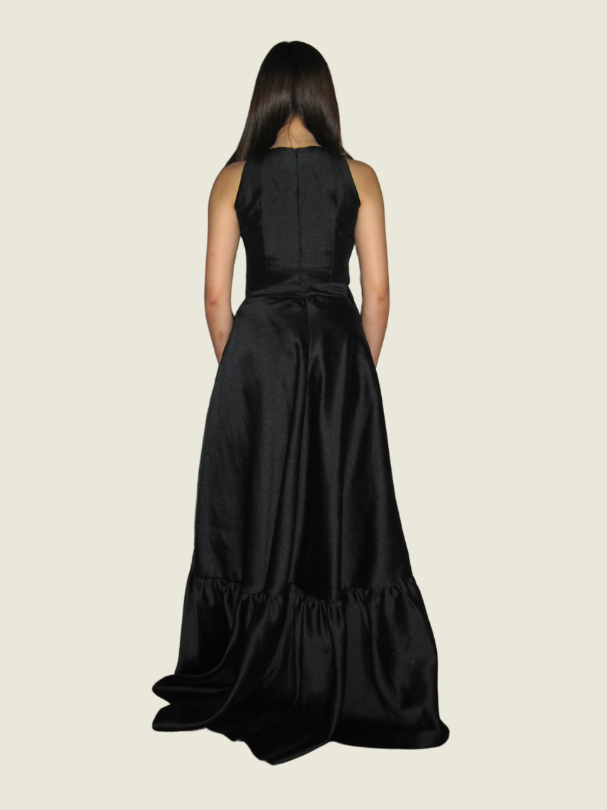 Patty Ang Black Bow Two Piece Gown