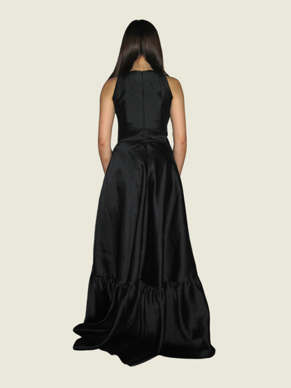 Patty Ang Black Bow Two Piece Gown