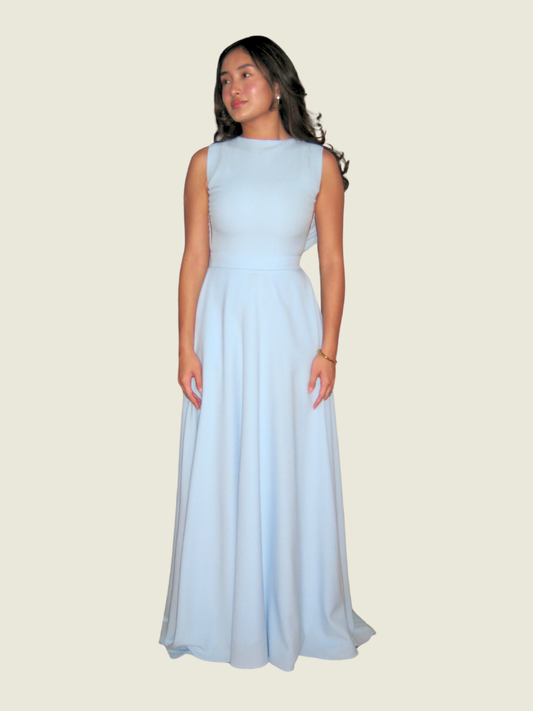 Patty Ang Custom Blue Bow Back Gown