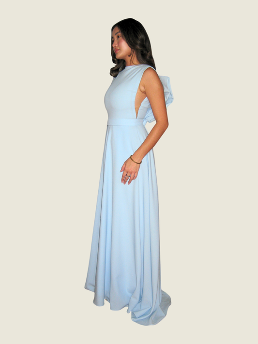 Patty Ang Custom Blue Bow Back Gown