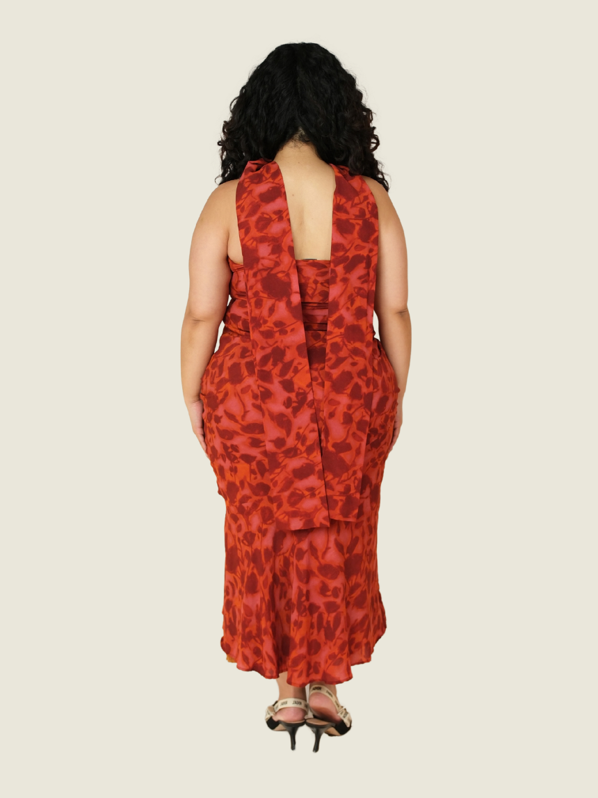 Peppermayo Under the Pagoda Maxi Dress in Deep Red Floral (L)