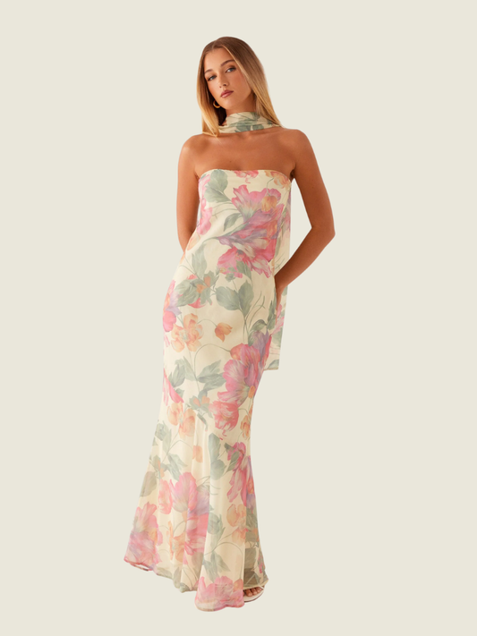 Peppermayo Under the Pagoda Yellow Floral Maxi