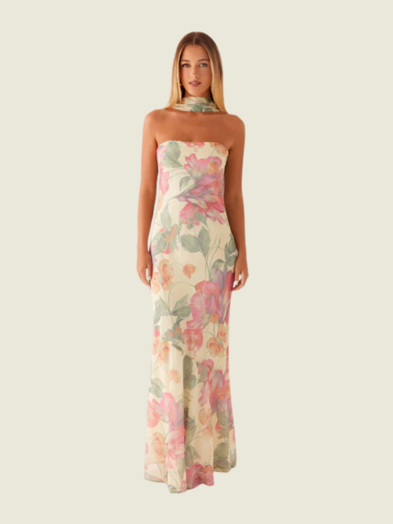 Peppermayo Under the Pagoda Yellow Floral Maxi (XS)