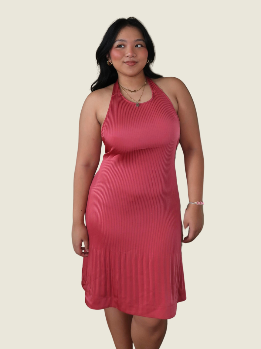 Ginlee Pink Halter Backless Dress