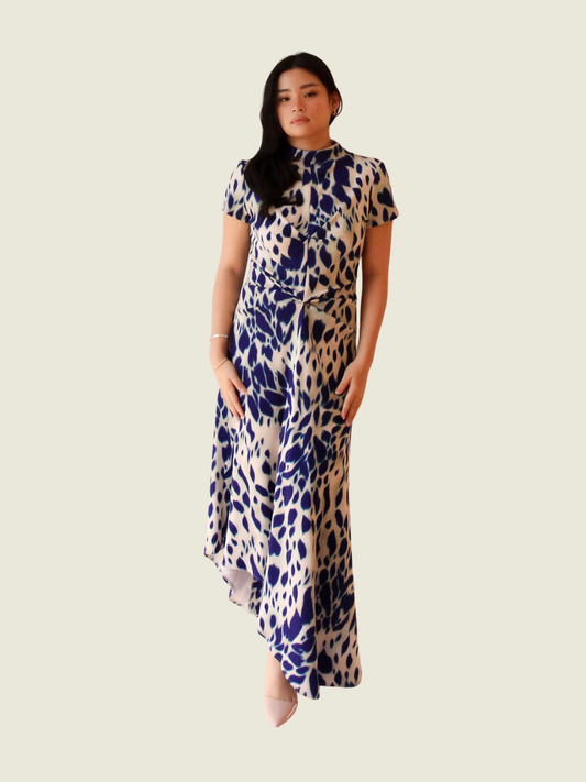 Rajo Laurel Blue and White Printed Maxi