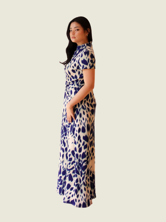 Rajo Laurel Blue and White Printed Maxi