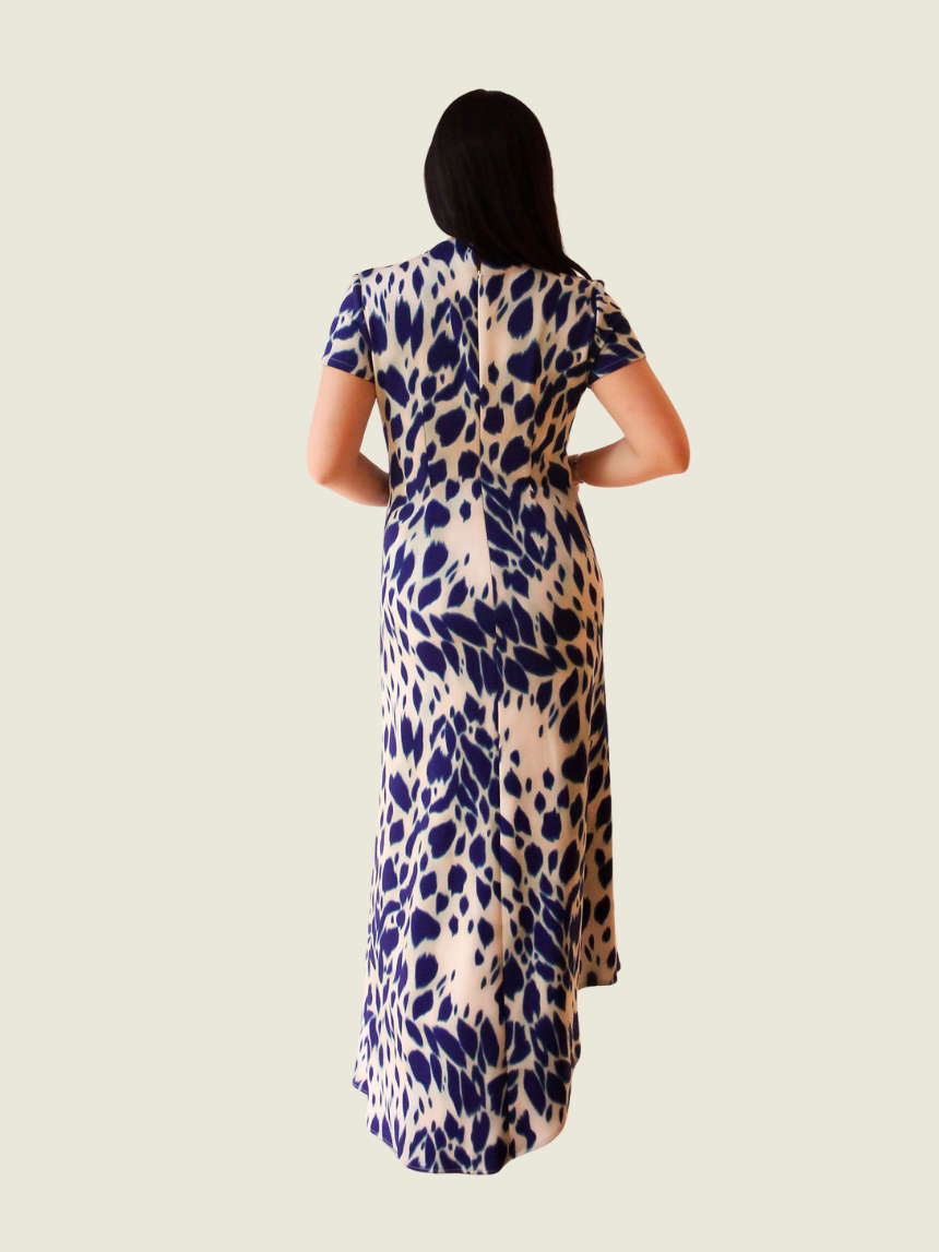 Rajo Laurel Blue and White Printed Maxi