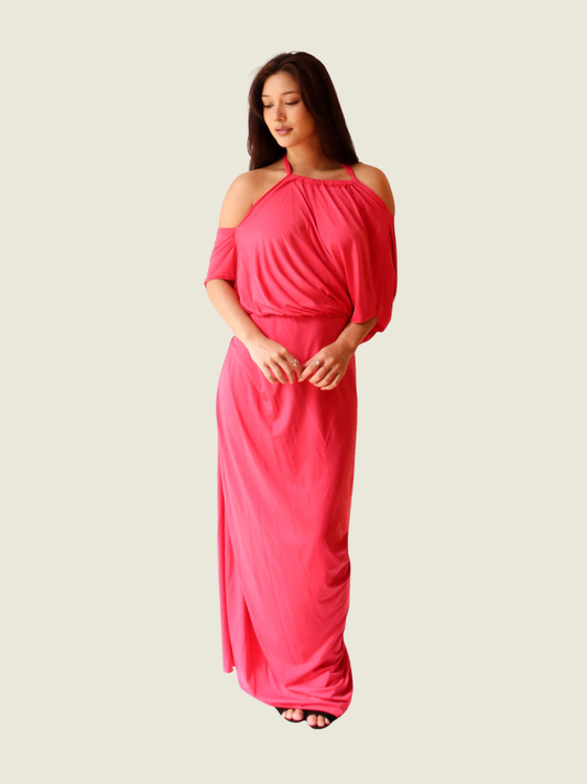 Rajo Laurel Salmon Pink Draped Dress